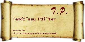 Tamássy Péter névjegykártya