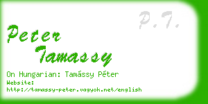 peter tamassy business card