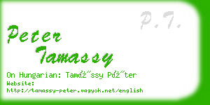 peter tamassy business card